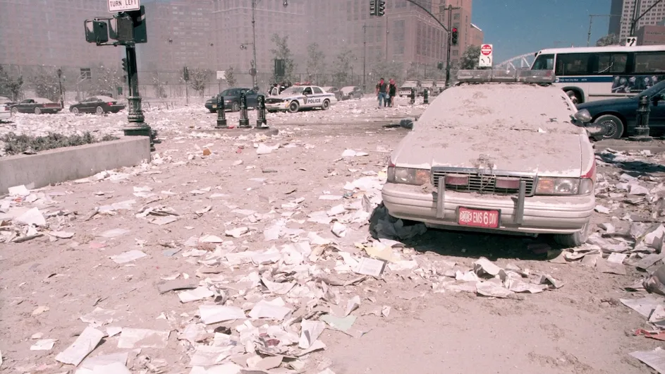 September 11, 2001, ash near Ground Zero in New York City