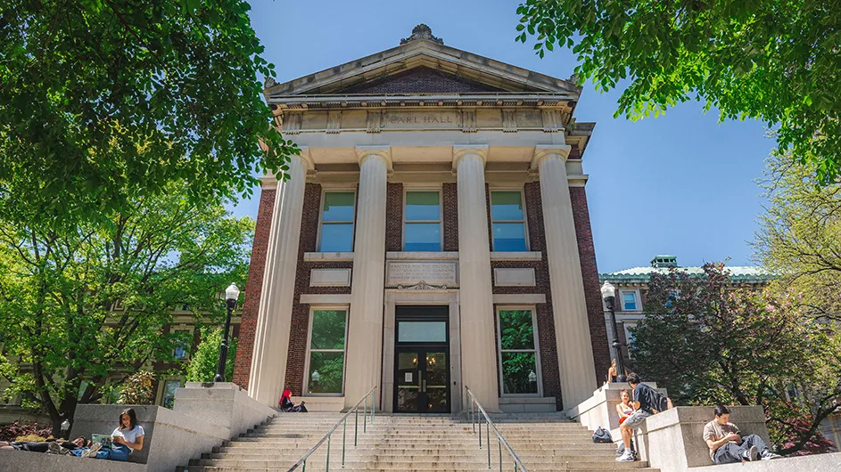 The exterior of Earl Hall on Columbia's Morningside Campus