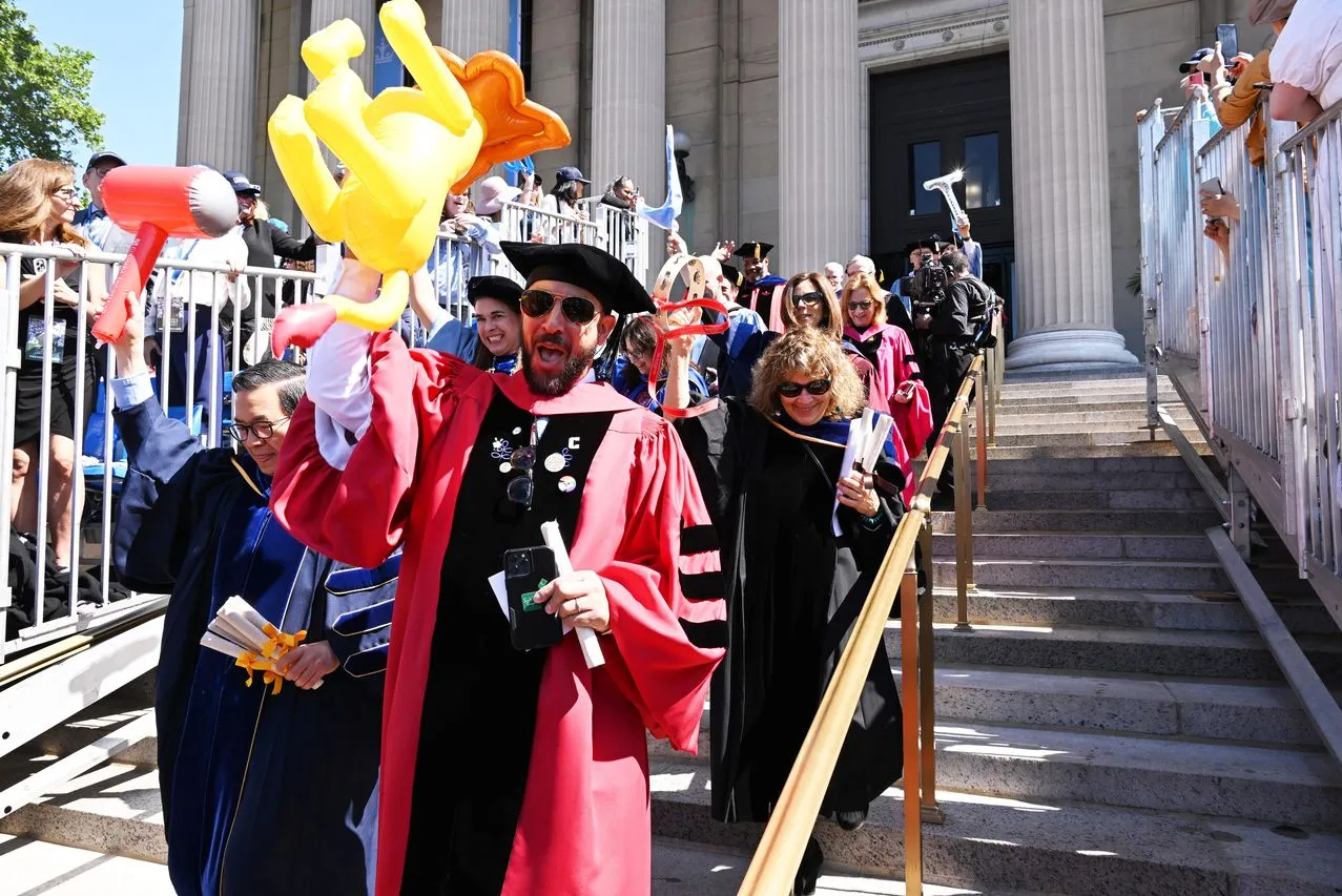 Columbia faculty process into Commencement 2023.