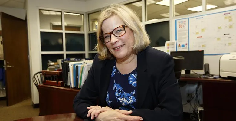 Joyce Jackson at her desk