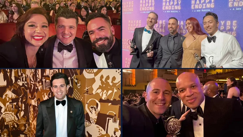 A collage of Columbians who won Tony Awards